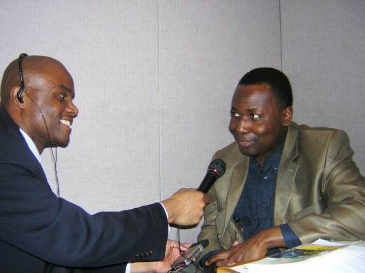 Cyril Ibe interviews Benjamin Kwakye during a visit to Central State University in March, 2007